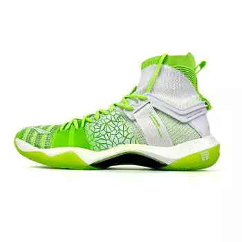 Li Ning Roar II Удобные легкие амортизирующие высокие кроссовки для бадминтона унисекс зеленые белые AYAQ011-3 41