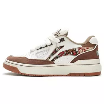 Li Ning Rookie Dual City Collaboration Special Edition, удобные модные амортизирующие низкие кроссовки для скейтбординга, женские кроссовки белого и коричневого цвета ABCS116-5 37