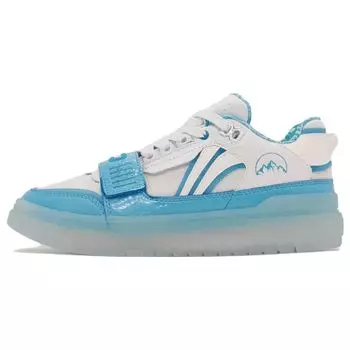 Li Ning Rookie Удобные повседневные нескользящие износостойкие низкие ретро баскетбольные кроссовки мужские кроссовки белые синие ABCS049-3 45