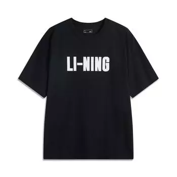 Li-Ning Round Neck Casual Loose Short Sleeve T-Shirt Men Tops Black AHSV071-2 XL
