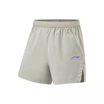 Li Ning Running Series Logo Print Quick-Dry Straight-Leg Sports Shorts Men shorts Stone-Grey AKST269-6 3XL