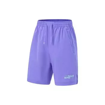 Li Ning Running Series однотонные прямые быстросохнущие прохладные спортивные шорты мужские шорты флуоресцентно-звездно-фиолетовые AKST469-2 M