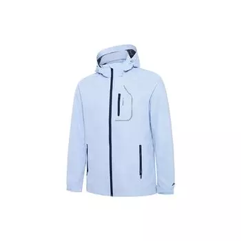 Li-Ning с буквенным принтом, куртка на молнии с капюшоном, мужские куртки, светло-голубые AFDR861-2 XXXL