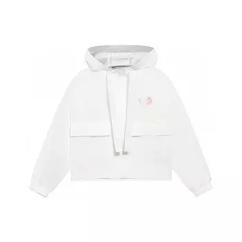 Li Ning Sakura Series SS22 Повседневная свободная спортивная куртка с капюшоном Женская куртка Белая AFDS948-2 XXL