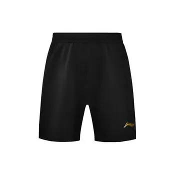 Li Ning Серия бадминтона с логотипом и принтом для соревнований. Мужские шорты черного цвета AAPT015-2. S