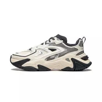 Li Ning Серия CF Стратегия тысячи линий SS Амортизация Отскок Низкий верх Повседневная обувь Женская повседневная обувь Серый Молочный AGLU142-1 37