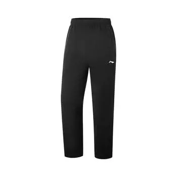 Li Ning Серия Фитнес Повседневные Простые Однотонные Вязаные Спортивные Брюки Прямого Покроя Мужские Брюки Черный AYKV553-1 XXL