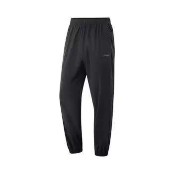 Li Ning Серия Фитнес Повседневные Простые Однотонные Зауженные Трикотажные Спортивные Штаны Мужские Брюки Черные AYKV345-1 M