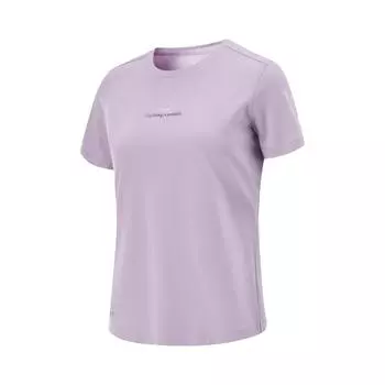 Li-Ning Серия Фитнес Спорт Досуг Простая Крутая Футболка с Охлаждением Воздухом Пуловер с Круглым Вырезом Однотонная Футболка с Коротким Рукавом Женская Футболка ATSV346-2 S