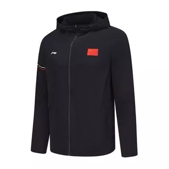 Li Ning Серия Glory Минималистичный принт с буквами Удобный ветрозащитный худи с длинным рукавом Унисекс Верхняя одежда Темно-синий AFDV273-1 4XL