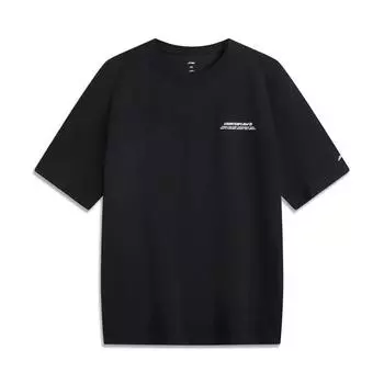 Li Ning Серия Outdoor CF Водоотталкивающая Однотонная С надписью Круглый вырез Ледяное ощущение Комфортная Антибактериальная Футболка с коротким рукавом Мужские футболки ATSV189-1 S