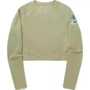 Li Ning Серия Outdoor Цветной блок Буквы Круглый вырез Удобная Дышащая Футболка с длинным рукавом Женская футболка Хаки AHSUE76-2 M