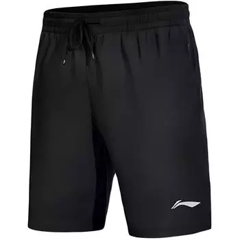 Li Ning Серия Спортивный Стиль Быстросохнущие Дышащие Шорты для Бега Фитнеса Пляжа Унисекс шорты Черный LSKV409-1 S