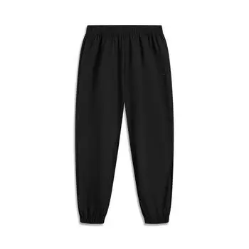 Li Ning Серия Спортивный Стиль Однотонные Дышащие Универсальные Джоггеры Вязаные Спортивные Штаны Женские брюки Черный AKLV202-2 XS