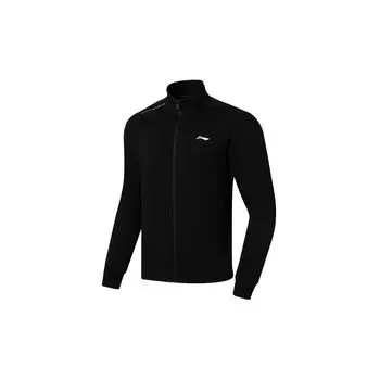 Li-Ning Серия Training, однотонная нашивка с логотипом, дышащая, с капюшоном на молнии и длинным рукавом, мужские толстовки с капюшоном, черные AWDSF91-4 L