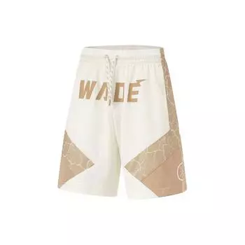 Li-Ning Серия Wade Буквенный Цветной Блок Средняя Посадка Кулиска Прямые Спортивные Шорты Мужские шорты Молочно-Белый AAPU063-3 L
