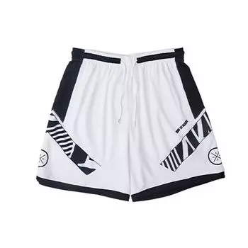 Li-Ning Шорты для баскетбола Wade Series с буквенным принтом и завязками, прямые, мужские, белые AAPS271-1 XXL