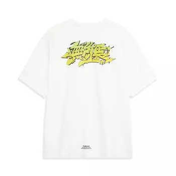 Li-Ning Skateboarding Series Смайлик Тема Текст Быстросохнущая свободная футболка с короткими рукавами Топы унисекс Молочно-белый AHST477-3 L
