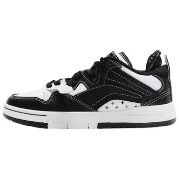 Li Ning SMFK X Weiwu Pro Удобные модные нескользящие прочные низкие кроссовки для скейтбординга Женские кроссовки Черный Белый AECS086-1 35