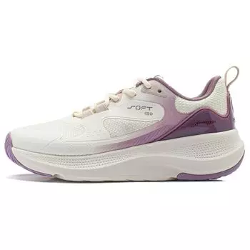 Li Ning Soft Element дышащие легкие повседневные туфли женские кроссовки белые фиолетовые AGLU012-2 36