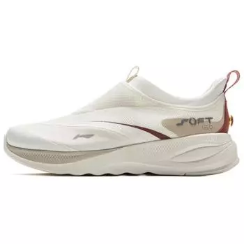 Li-Ning Soft Go Retro Versatile Fashion Classic Shock Absorption Non-Slip Wear-Resistant Low-Top Casual Shoes Men Sneakers Champagne-White AGLV005-17 42