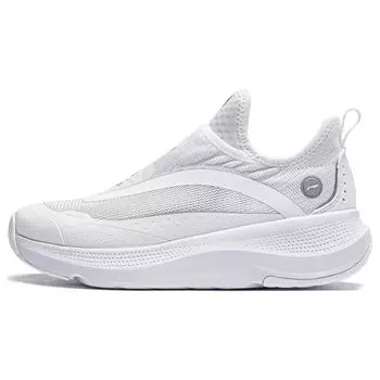 Li Ning Soft Go Slip-On Толстая подошва Увеличивающая рост Нескользящая Износостойкая Дышащая Легкая Низкая Повседневная Обувь Женская Повседневная Обувь AGLU106-2 37