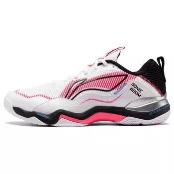 Li Ning Sound Explosion OP удобные универсальные прочные низкие кроссовки для бадминтона унисекс белые розовые черные AYZU007-1 43