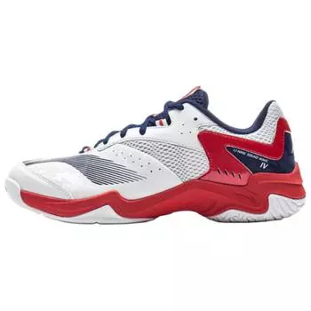 Li Ning Sound Wave IV Спортивные Удобные Износостойкие Дышащие Низкие Кроссовки для Бадминтона Унисекс Белый Красный AYTV015-3 40