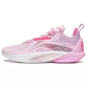 Li-Ning Speed 10 розовые мужские кроссовки с леопардовым принтом ABAT085-6 43