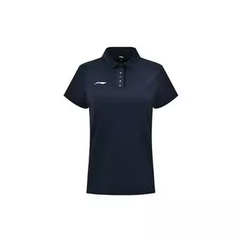 Li Ning Sponsorship Series Дышащая рубашка поло для женщин, топы, темно-синие APLS228-2 S