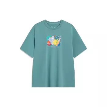 Li-Ning Sport Lifestyle Series Pattern Print Sweat-Absorbing Short Sleeve T-Shirt Men Tops Frost-Green AHST459-3 XXL