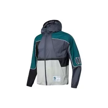 Li-Ning Спортивная куртка с капюшоном с цветным принтом, мужские куртки, черные, серые, AFDQ373-2 XL