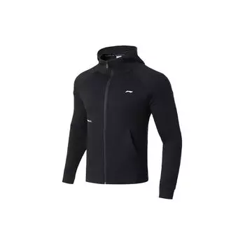 Li-Ning Спортивная толстовка с капюшоном Training Series Logo Print, женские толстовки, черные AWDR014-1 S