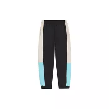 Li-Ning Спортивные модные штаны в стиле пэчворк со средней и низкой талией, трикотажные спортивные штаны для мужчин, черные AYKS405-2 XL