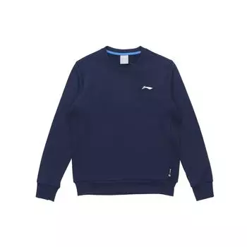 Li-Ning Спортивный повседневный пуловер с круглым вырезом, мужские топы, чернильно-синий AWDR571-2 XXL