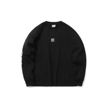 Li Ning Sports Casual Printed Crew Neck Pullover Sweatshirt Men Sweatshirt Black AWDR027-3 S