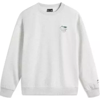 Li Ning Sports Fashion Series Brand Logo Antistatic Fleece Теплый Универсальный Повседневный Свободный Толстовка Унисекс Толстовка AWDU981-7 XL