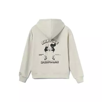 Li Ning Sports Fashion Series Fun Print Флисовая теплая свободная толстовка с капюшоном Женская толстовка Fog-Haky AWDR682-1 M