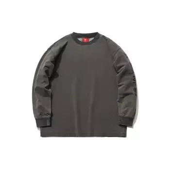 Li Ning Sports Fashion Series свободная трикотажная спортивная толстовка с круглым вырезом мужская толстовка джинсово-серого цвета AWDR225-2 XL
