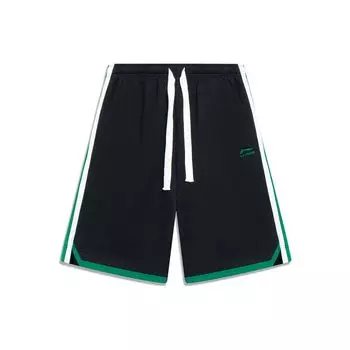 Li-Ning Спортивная серия Life Series Повседневные шорты с контрастным логотипом и вышивкой Мужские брюки черные AKST639-1 M