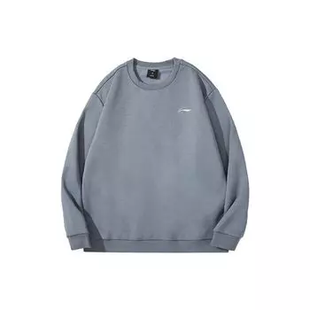 Li Ning Sports Lifestyle Series FW23 однотонный логотип беговой пуловер флисовая толстовка мужская толстовка серая AWDTD83-5 L