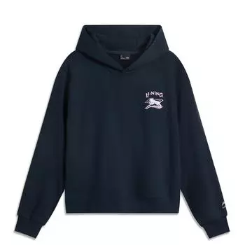 Li Ning Sports Lifestyle Series Letter Casual Comfortable Hoodie Women Hoodies Outer-Space-Blue AWDV808-4 XS