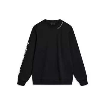 Li Ning Sports Lifestyle Series Letter Print Флисовый теплый свободный свитер-свитшот унисекс-свитшот AWDTB37-5 L
