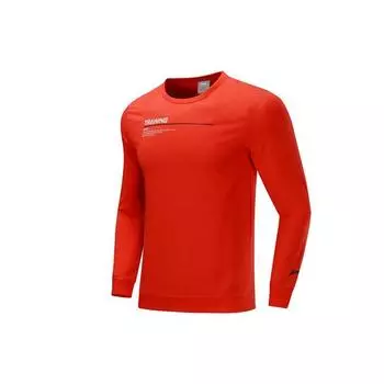 Li Ning Sports пуловер с круглым вырезом и длинным рукавом толстовка мужская толстовка малинового цвета AWDP427-1 XL