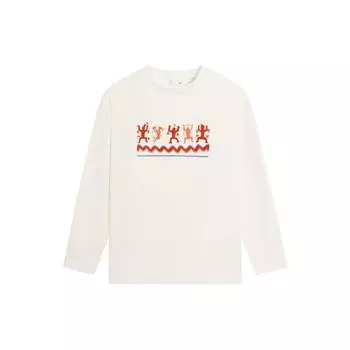 Li Ning Sports Trend Series Changle Weiyang Dance Portrait Удобный повседневный простой пуловер, свитшот, женская толстовка Off-White AWDSB62-1 L
