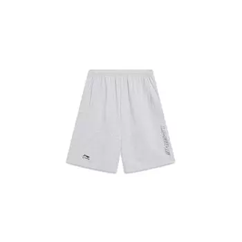 Li-Ning Прямые шорты серии Sports Trend с буквенным принтом, мужские штаны, светло-цветочные, серые, AKST073-3 L