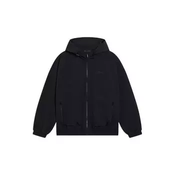 Li-Ning Sports Trend Series однотонная куртка с логотипом на молнии с капюшоном, мужские куртки черного цвета AJDT039-6 L