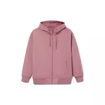 Li Ning Sports Trend Series однотонная свободная толстовка с капюшоном на молнии унисекс толстовки розового цвета AWDR867-3 XXXL