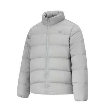 Li Ning Sports Trend Series однотонный пуховик с воротником-стойкой на молнии с длинным рукавом мужская верхняя одежда Moon-Surface-Gray AYMU353-3 M