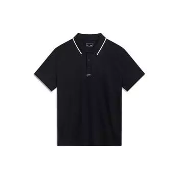 Li Ning Sports Trend Series Повседневная рубашка поло Мужские топы Черный APLU259-2 M
